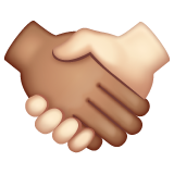 🫱🏽‍🫲🏻 Handshake: Medium Skin Tone, Light Skin Tone Emoji