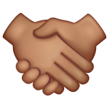 How Handshake: Medium Skin Tone emoji looks on Whatsapp.