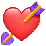 Bagaimana Heart with Arrow emoji terlihat di Whatsapp.