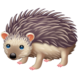 Bagaimana Hedgehog emoji terlihat di Whatsapp.