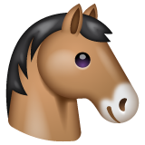 Como o emoji do Rosto de cavalo é exibido no Whatsapp.