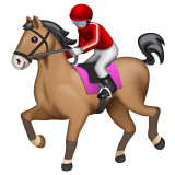 How Horse Racing: Light Skin Tone emoji looks on Whatsapp.