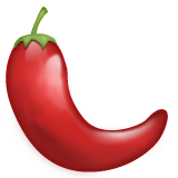 How Hot Pepper emoji looks on Whatsapp.