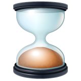 Bagaimana Hourglass Done emoji terlihat di Whatsapp.