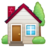 Bagaimana House with Garden emoji terlihat di Whatsapp.