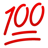 How Hundred Points emoji looks on Whatsapp.