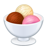 Bagaimana Ice Cream emoji terlihat di Whatsapp.