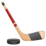 Hoe Ijshockeystick en puck emoji eruit ziet op Whatsapp.