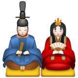 Bagaimana Japanese Dolls emoji terlihat di Whatsapp.