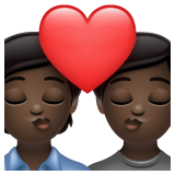 How Kiss: Dark Skin Tone emoji looks on Whatsapp.