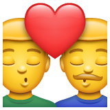 How Kiss: Man, Man emoji looks on Whatsapp.