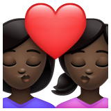 A quoi ressemblent les emoji Bisou : femme, femme et peau foncée sur Whatsapp.