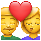 How Kiss emoji looks on Whatsapp.