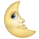 How Last Quarter Moon Face emoji looks on Whatsapp.