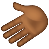 How Leftwards Hand: Medium-Dark Skin Tone emoji looks on Whatsapp.