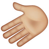 Wie Nach links weisende Hand: mittelhelle Hautfarbe Emoji auf Whatsapp aussieht.