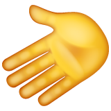 How Leftwards Hand emoji looks on Whatsapp.