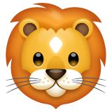 How Lion emoji looks on Whatsapp.