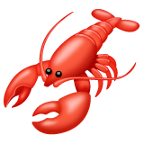 Bagaimana Lobster emoji terlihat di Whatsapp.