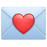 Como o emoji do Carta de amor é exibido no Whatsapp.