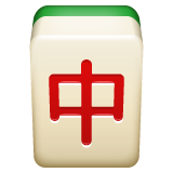 How Mahjong Red Dragon emoji looks on Whatsapp.