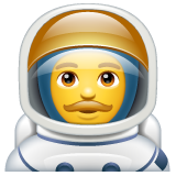 Hur Manlig astronaut emoji ser ut på Whatsapp.