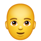 How Man: Bald emoji looks on Whatsapp.