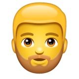 Hvordan Person: skjegg emoji ser ut på Whatsapp.