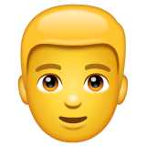 Como o emoji do Homem: cabelo loiro é exibido no Whatsapp.