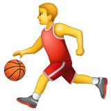 Como o emoji do Homem jogando basquete é exibido no Whatsapp.