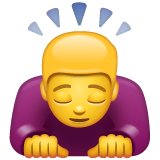 Como o emoji do Homem fazendo reverência é exibido no Whatsapp.