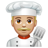 Bagaimana Man Cook: Medium-Light Skin Tone emoji terlihat di Whatsapp.