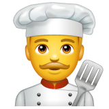 Bagaimana Man Cook emoji terlihat di Whatsapp.