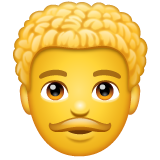 How Man: Curly Hair emoji looks on Whatsapp.