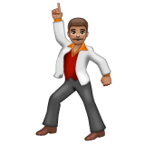 How Man Dancing: Medium Skin Tone emoji looks on Whatsapp.