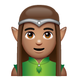 Como o emoji do Elfo homem: pele morena é exibido no Whatsapp.