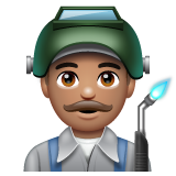 How Man Factory Worker: Medium Skin Tone emoji looks on Whatsapp.