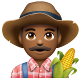 Bagaimana Man Farmer: Medium-Dark Skin Tone emoji terlihat di Whatsapp.