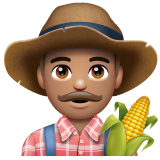 Bagaimana Man Farmer: Medium Skin Tone emoji terlihat di Whatsapp.