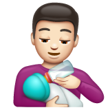 A quoi ressemblent les emoji Homme allaitant un bébé: peau claire sur Whatsapp.