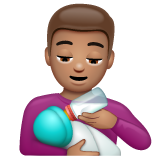 A quoi ressemblent les emoji Homme allaitant un bébé: peau légèrement mate sur Whatsapp.