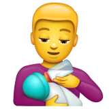 Bagaimana Pria menyusui bayi emoji terlihat di Whatsapp.