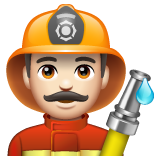 Bagaimana Man Firefighter: Light Skin Tone emoji terlihat di Whatsapp.