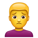 Hoe Fronsende man emoji eruit ziet op Whatsapp.