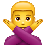 Como o emoji do Homem fazendo gesto de “não” é exibido no Whatsapp.