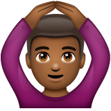 Bagaimana Man Gesturing OK: Medium-Dark Skin Tone emoji terlihat di Whatsapp.