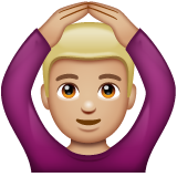 A quoi ressemblent les emoji Homme faisant un geste d’acceptation: peau moyennement claire sur Whatsapp.