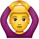 Hvordan Mann som gestikulerer OK emoji ser ut på Whatsapp.