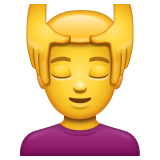 Como o emoji do Homem recebendo massagem facial é exibido no Whatsapp.