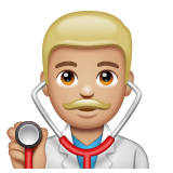 Bagaimana Man Health Worker: Medium-Light Skin Tone emoji terlihat di Whatsapp.